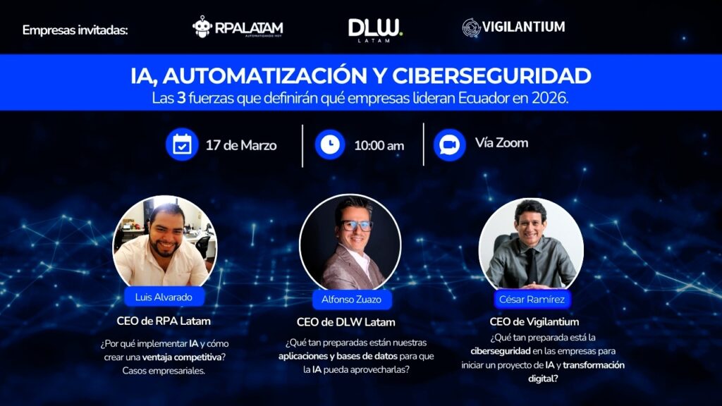 Webinar IA automatización y ciberseguridad en Ecuador 2026
