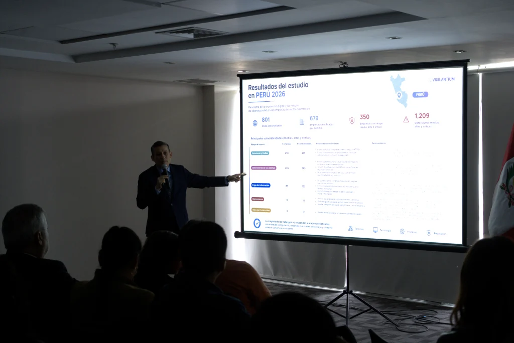 César Ramírez de Vigilantium presenta el estudio de ciberseguridad en Perú 2026